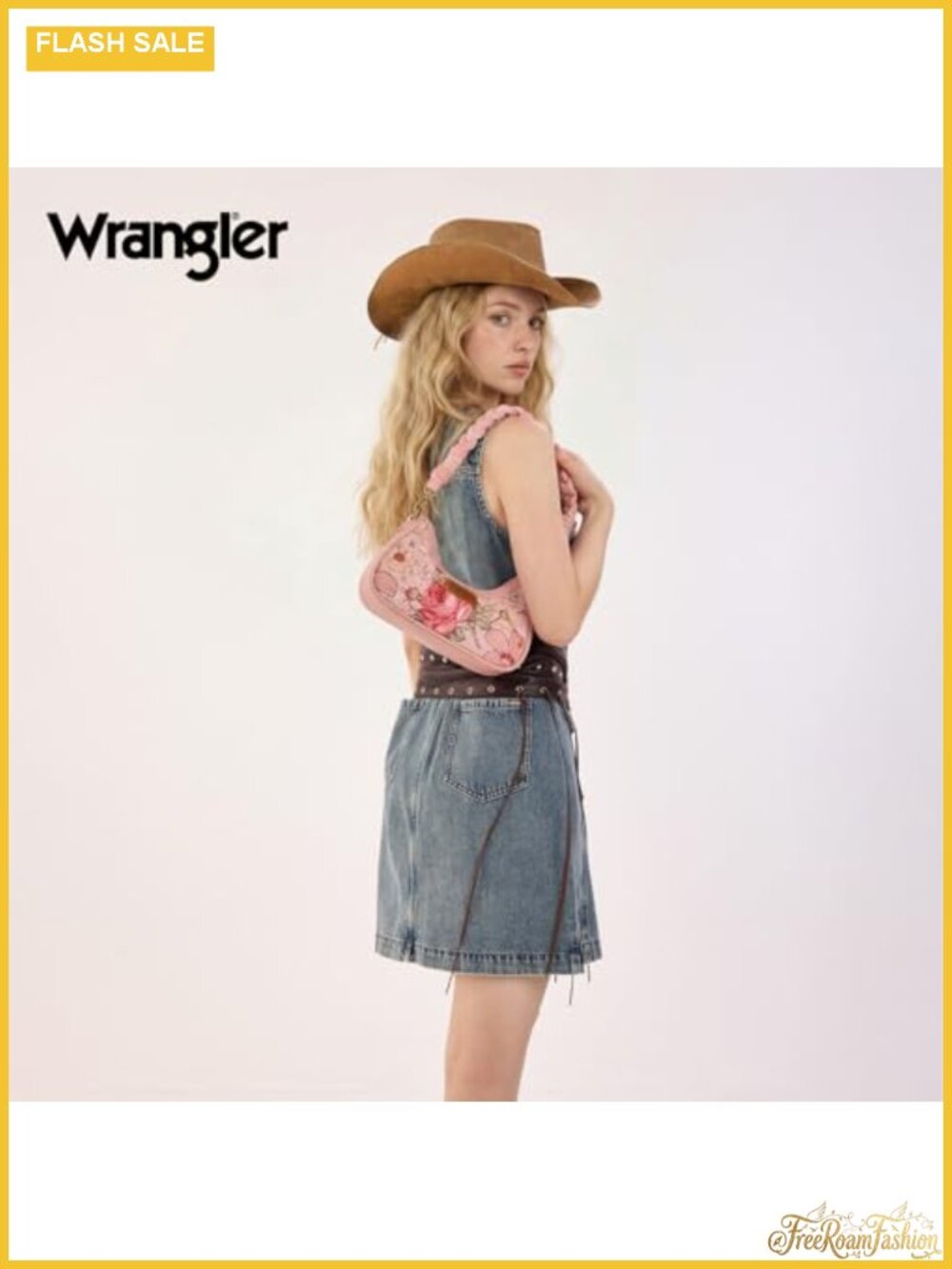 Wrangler Floral Hobo Bag for Women Canvas PU Leather Shoulder Purse - Picture 2 of 6
